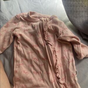 Pink Baby Onesie with Bow Pattern